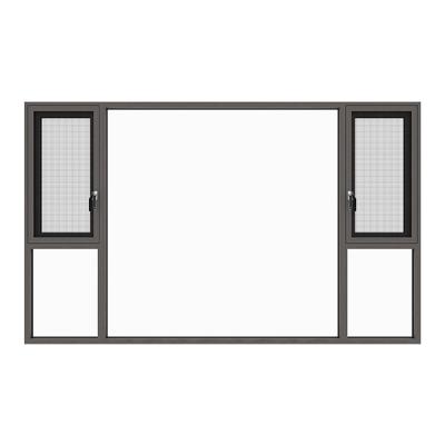 China Aluminum Folding Screen GIONZI Thermal Break Casement Windows Energy Efficient Double Glazed GlassPassive Low-E Window for sale