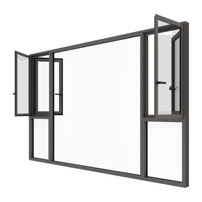 China GIONZI Aluminum Thermal Break Casement Double Windows GlassPassive Energy Efficient Window for sale