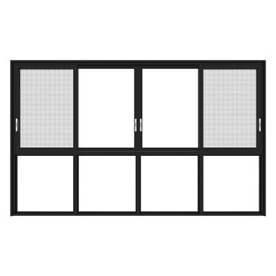 China Sliding Latest Designs Aluminum Alloy Frame Glass Windows GIONZI Profile Horizontal Sliding Window for sale