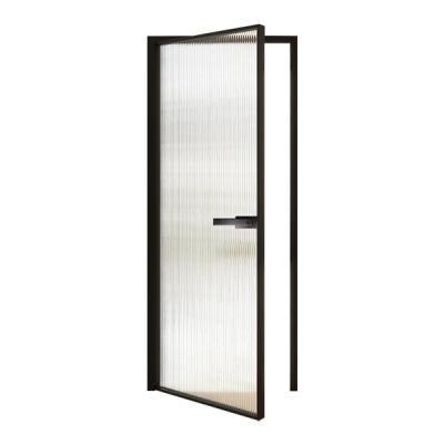 China GIONZI Heat Insulation Apartment Modern Design Bathroom Interior Double Glazed Aluminum Casement Door Grill Door French Door for sale