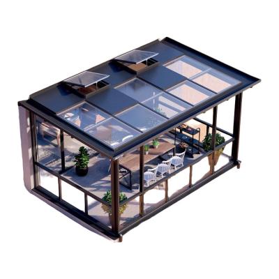 China GIONZI Customized Modern Aluminum Glass Garden Solarium Cover Triangle Cross Sound Formation for sale