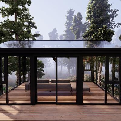 China GIONZI Modern Designs Aluminum Alloy Modern Sunrooms Double Tempered Glass Solarium for sale