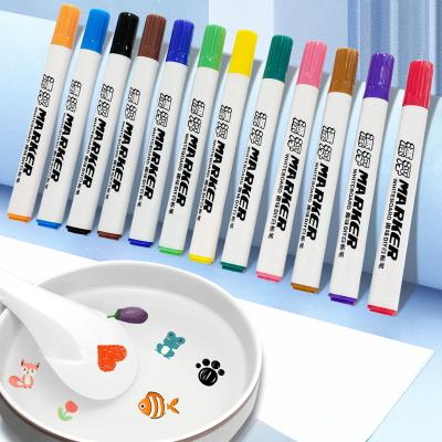 China Used For Drawing/Painting/Coloring 12 Colors Floating Water Paint Markers Pen Water Art Markers Magical Graffiti Art Marker Pens DIY Doodle Pattern for sale