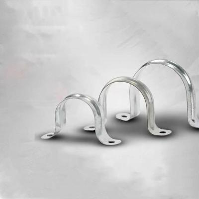 China Industrial Equipment Galvanized U Type Saddle Pipe Clamp For Pipe Clip With Round Hole for sale