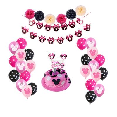 China 2021 Themed Minnie Minnie Birthday Party Supplies New Birthday Party Decorations Baby Products For Girls First Birthday DGBD-093 for sale