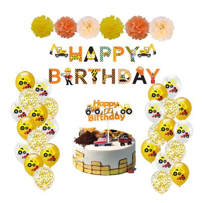 China Birthday Party/Baby Shower/Banner DGBD-085 Baby Birthday Decoration Set Balloon Building Birthday Baptism/Christening Newcomers 2021 1st for sale