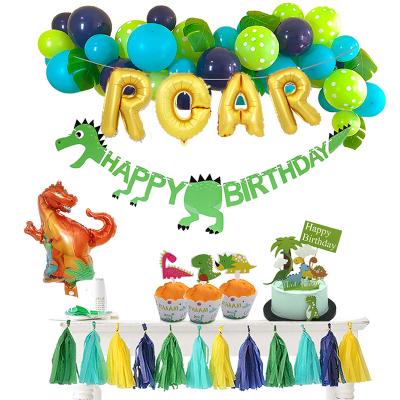 China Deluxe Balloons Garland Dinosaur Latex Balloons Baby Shower Backdrop Decor Dinosaur Party Decorations DGBD-050 for sale