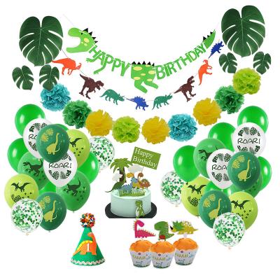 China Unique 2021 Luxury DIY Best Dinosaur Party 108Pack Baby Shower Dinosaur Birthday Party Decoration for sale