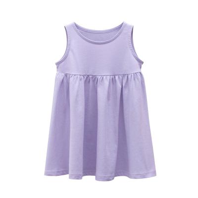 China Breathable Best Seller In Amazon Girls Vest Camisole Dress Kids Girl Summer Casual Sleeveless Dress DGFD-057 for sale