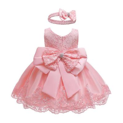 China 2021 Sales Breathable Top Dress Bowknot Formal Dresses Girls Dress For Birthday Party DGFD-055 for sale