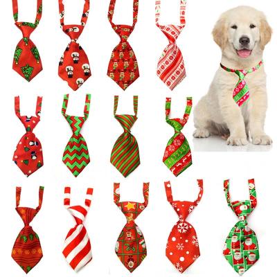 China Dress Your Pets Small Dog Collar Neck Tie Wholesale Adjustable Pet Christmas Bow Tie Free Sample With Snowman Deer Copy DGKH-034 for sale