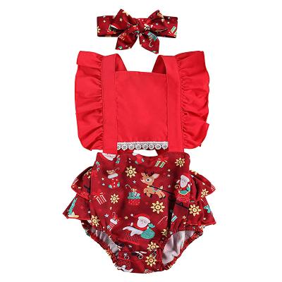 China Breathable Christmas Baby Clothes Set 18-24M Summer Floral Baby Romper DGRT-186 for sale