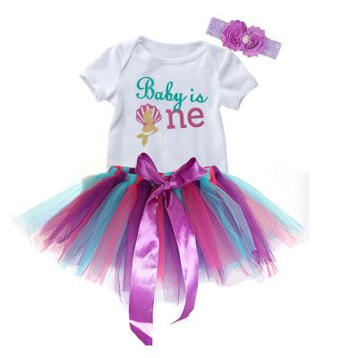 China 2021 Breathable Amazon Success 12-24Months Babies A 1st Mermaid Boutique Outfit DGRT-167 for sale