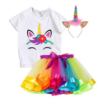 China Soft and fluffy tulle brings comfortble feeling of stretching skin in summer Unicorn Party Baby Birthday Tutu DGRT-016 from Europe for sale