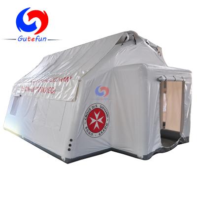 China 0.6mm PVC tarpaulin 7.55m L*5.6m W*3.3m H outdoor temporary emergency medical inflatable tent, inflatable hospital tent for sale for sale