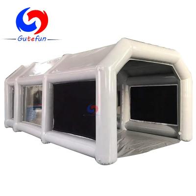 China (Doesn't need constant air blowing) GUTEFUN 8m Airtight Paint Airtight Inflatable Spray Booth, Portable Custom Inflatable Spray Booth Tent for sale