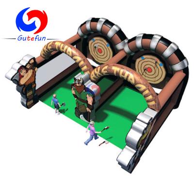 China Outdoor part of playground; Outdoor Inflatable Foam Ax Viking Lumberjack Party Rental Company 4 Players Carnival Throwing Games For Sale for sale