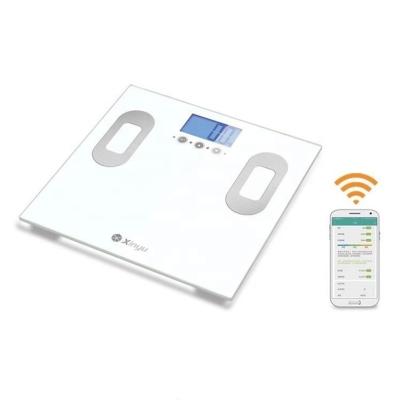 中国 PORTABLE electronic wireless digital glass weight bedroom bmi no-skid fit analyzer smart app wifi scale 販売のため