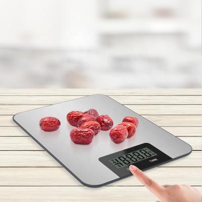 China Kitchen Measures High Accuracy Tempered Glass Platform Weight Cozinha De Lcd Balanza Cocina Food Kitchen Electric Digital Scale for sale