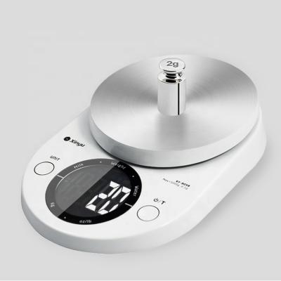 China With Scale Tray CE RoHS 5000g 1g Portable Household Stainless Steel Digital Silver Food Weighing Electronic Kitchen Scale for sale