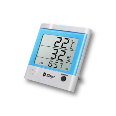 China Reliable Plastic Smart Home Bath Thermometers Digital Indoor Outdoor Wide Range LCD Wireless Thermometer With Time Display for sale