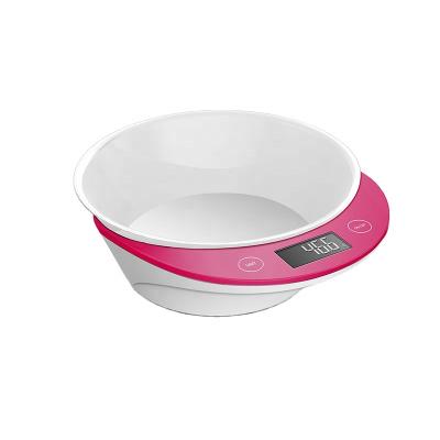 China Kitchen Scales 2021 Multi-Functional Pink 1g 5000g Cheap Blue Electronic Diet Cookware Weighing Large Digital Food Weight Scale With Bowl for sale