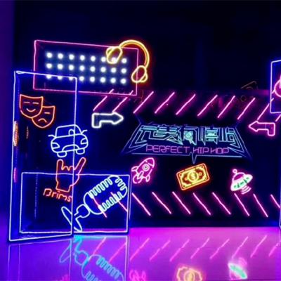 China Custom Led Light Buildings UHO Matte Neon Sign Letters Factory Etsy Logo DIY Glass Led Letters Bedroom Neon Sign Custom for sale