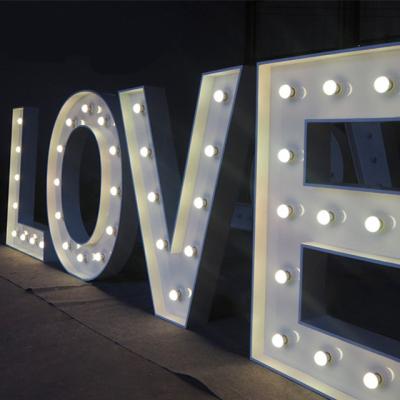 China UHO UHO Stainless Steel Fun Vintage Metal Marquee Channel Letter Bulb Letters UHO Led For Shop Window for sale