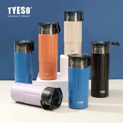 China TYESO 2022 New Large Capacity Stock 304 Stainless Steel Flask Sports Water Bottle With Portable Hand Lid for sale