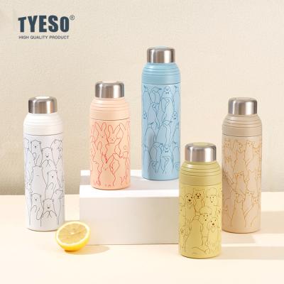 China TYESO Sustainable THERMOS BOTTLE easy to put ice in bottle with big mouth design. Convenient to drink with the straw inside. for sale