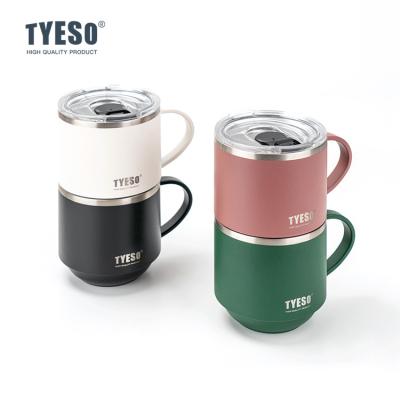 China TYESO 2022 New Design Travel Mug Stainless Steel Water Luxury Wide Mouth Insulated Coffee Mug With Wide Handle for sale