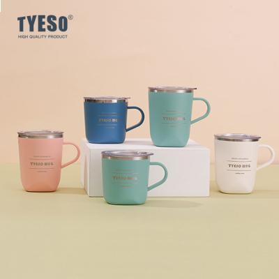 China TYESO PORTABLE Travel Double Wall Mug Insulated Stainless Steel Coffee Cup With Bpa Free Handle And Lid for sale