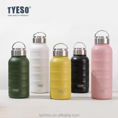 China TYESO Sustainable Stainless Steel Thermo Insulated With Handle Lid Caterpillar Shape Stainless Sport Water Bottle To Enhance Travel Camping for sale