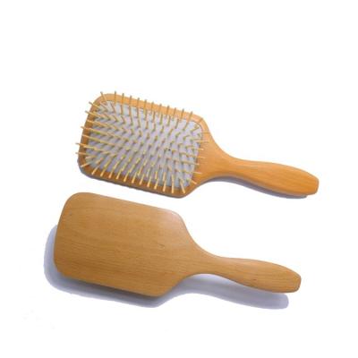 China Salon hair make factory wholesale price private label hair brush detangler wooden detangling hair brush for wet hair for sale