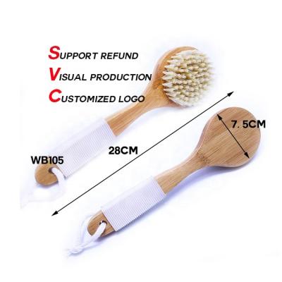 China EXFOLIATING 2-in-1 Bath Body Wash Brush Loofahs Soft Body Sponges Long Handled B ACK Scrubber Silicone B ACK Scrubber For Cellulite for sale