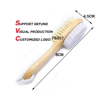 China EXFOLIATE Plant Bath Brush Dry Skin Body Brush Natural Wooden Pumice Stone For Body for sale