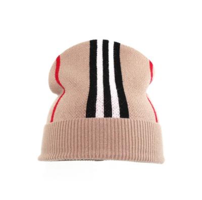 China 2020 new COMMON autumn and winter striped knitted hat with European and American style winter warm pure wool hat for sale