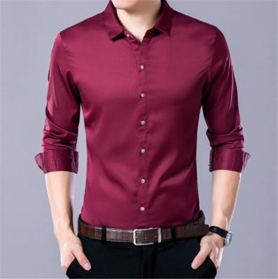 China Anti-pilling 2020 spring and autumn new men's solid color long sleeve slim business shirts for sale