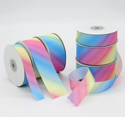 China Factory Wholesale Recyled Rainbow Yarn Ribbon Gradient Ribbon Gift Decoration Ribbon for sale