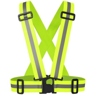 China Custom Made High Tenacity Motorcycle Vis Safety Reflective Belt Night HI Running Vest Fully Adjustable Running Vest for sale