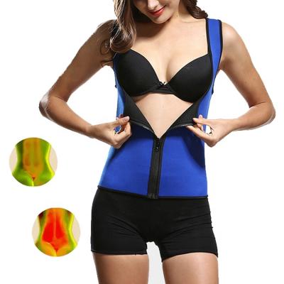 China Women's Slim Waist Trainer Vest Body Shaper Body Sweat Sweat Corset Neoprene Belly Zipper Women's Eco-Friendly Control With Black for sale