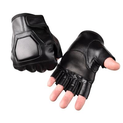 China The comfortable fingerless leather motorcycle riders gloves for sale