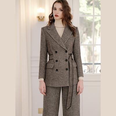 China Lady's Suit Warm Thin Knitted Worsted Set 2021 New Autumn And Winter Office Design for sale