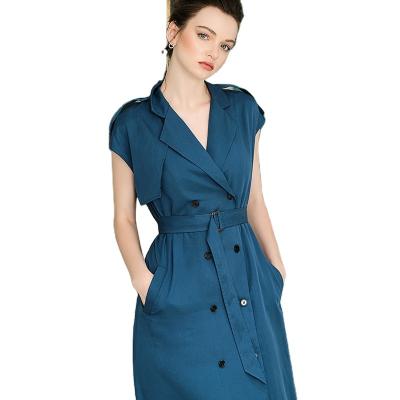 China 2022 New Arrival Anti-Static Wholesale Guangzhou Double Breasted Suit Dress Long For Fashionable Women Casual Ladies Office Wear Summer for sale