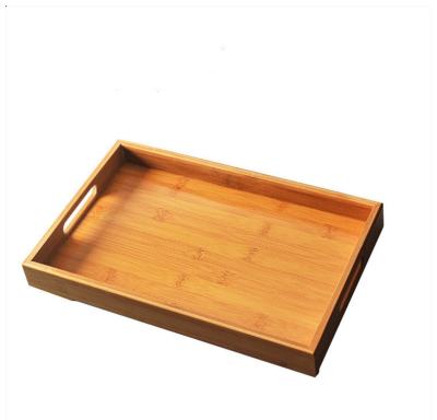 China Bamboo luxury can hold coffee, food, breakfast, dinner, bamboo tray with handle, wood tray set for sale