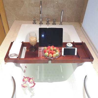 China Best Viable Selling Luxury High Quality Wooden Tray Bamboo Tub Caddy On Amazon for sale