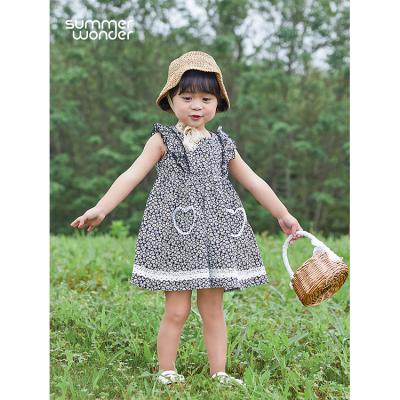 China Breathable Fashionable Kids Baby Clothing Summer Floral Princess Dress For Girl Little Kids for sale