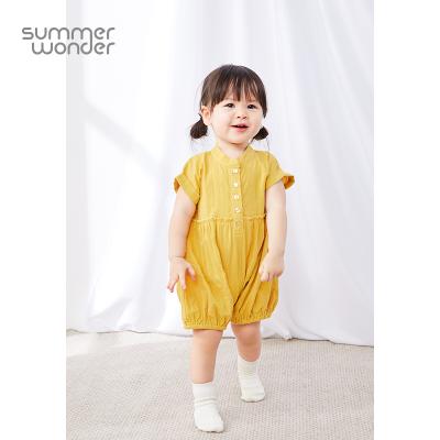 China 100%Cotton Kids Short Sleeve Jumpsuit 100% Cotton Baby Rompers for sale