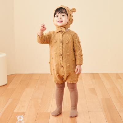 China Toddler Girl Romper Newborn Baby Acrylic/Nylon Jumpsuits Autumn Winter Sweater Knitted Romper Knit Jumpsuit for sale