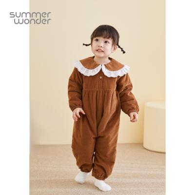 China 2022 Princess Clothes New Winter Costume Overalls Wear Cotton Clothing Crawling Outer Rompers Baby Corduroy for sale